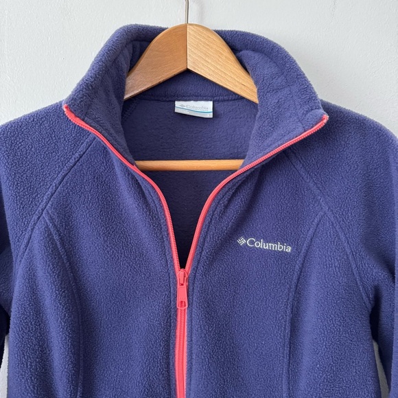 Columbia purple with pink trim fleece zip up jacket Size Small - Picture 2 of 8